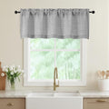 Valances for Windows, Light Filtering Faux Linen Textured Small Short Window Curtain for Bathroom Basement Farmhouse, Rod Pocket Top Half Curtains for Windows, Gray 52Wx18L Inch