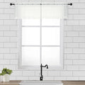 OVZME Ivory Window Valances Sheer Curtains, Modern Top Dual Rod Pocket Light Filtering Voile Drapes for Small Window Kitchen Cafe Sheer Curtains 2 Panels, 42W x 14L Inch