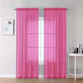 Chyhomenyc Hot Pink Sheer Curtains 84 Inches Long 2 Panels Set, Light Filtering Soft Airy Window Curtains, Rod Pocket for Living Room Bedroom Window Drapes, 42Wx84L Inch, 2PCS