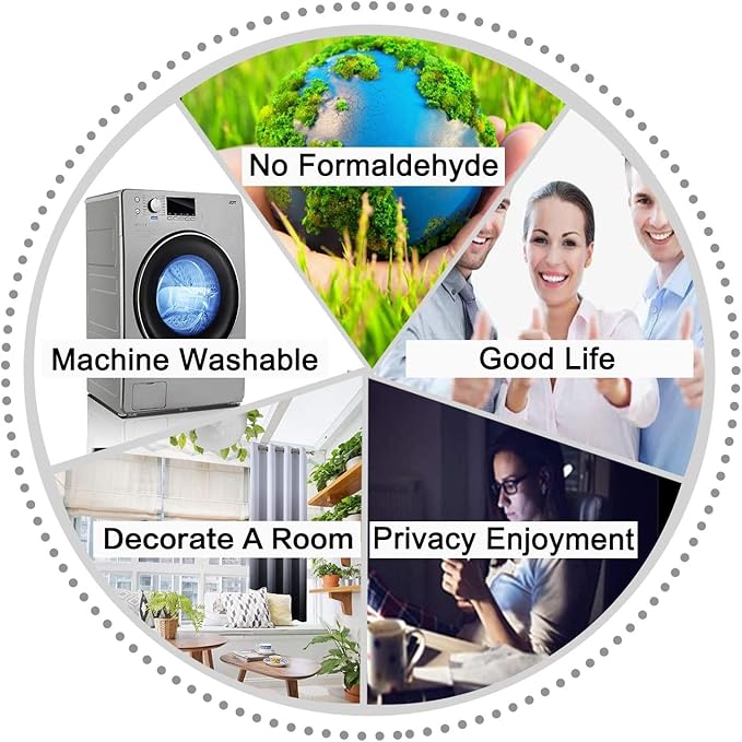 SimpleHome Ombre Room Darkening Curtains for Living Room, Light Blocking Gradient Teal to Greyish White Thermal Insulated Grommet Window Curtains/Drapes for Bedroom, 2 Panels, 52x63 inches Length