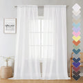 Lecloud Sheer White Curtains 96 Inches Long 2 Panels, Farmhouse Soft Voile Curtain for Windows, Airy Solid Color Tulle Curtains for Living Room Bedroom Rod Pocket, Each Panel 42 X 96 Inch