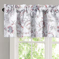 H.VERSAILTEX Blackout Curtain Valances for Kitchen Window/Living Room/Bathroom Privacy Added Rod Pocket Home Decoration Winow Valance, 52" W x 18" L, Floral in Terracotta and Blue
