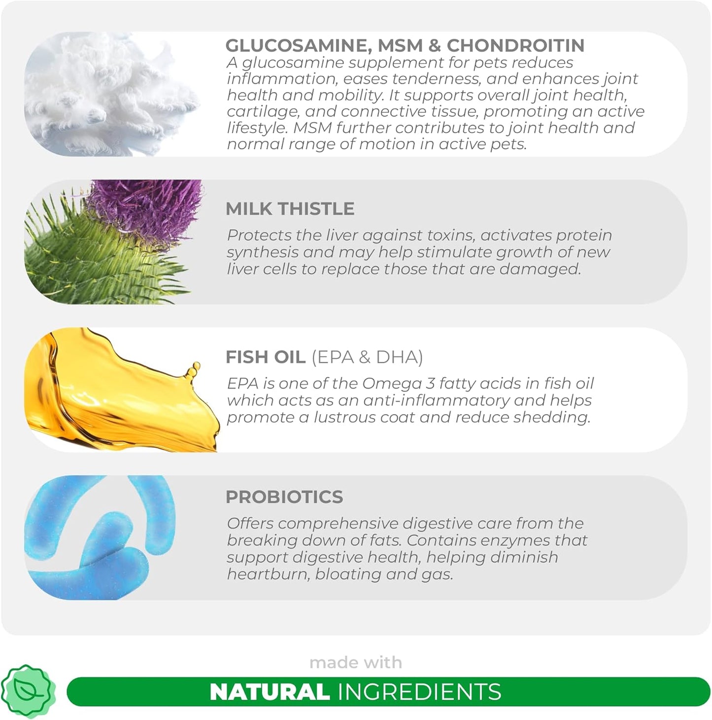 10 in 1 Multivitamin for Dogs - 120 Chewable Tablets with Glucosamine and Chondroitin - Fish Oil & Vitamins with Coq10 for Skin & Heart Health, Gut & Immune Support