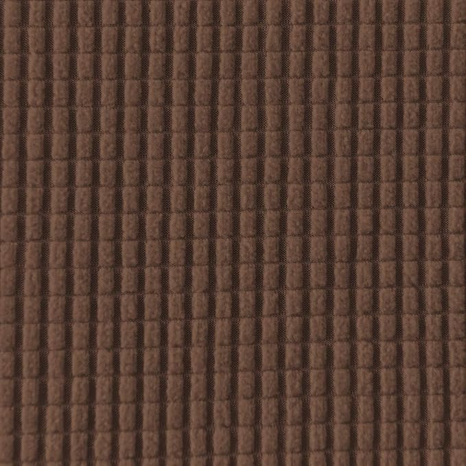 Easy-Going Stretch 4 Seater Sofa Slipcover 1-Piece Sofa Cover Furniture Protector Couch Soft with Elastic Bottom for Kids, Polyester Spandex Jacquard Fabric Small Checks Brown