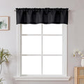 Chyhomenyc Black Valance for Windows, Light Filtering Faux Linen Solid Short Curtain Valance, Burlap Decorative Small Curtain for Kitchen Bathroom Laundry Basement, 60Wx12L inch, 1 Piece