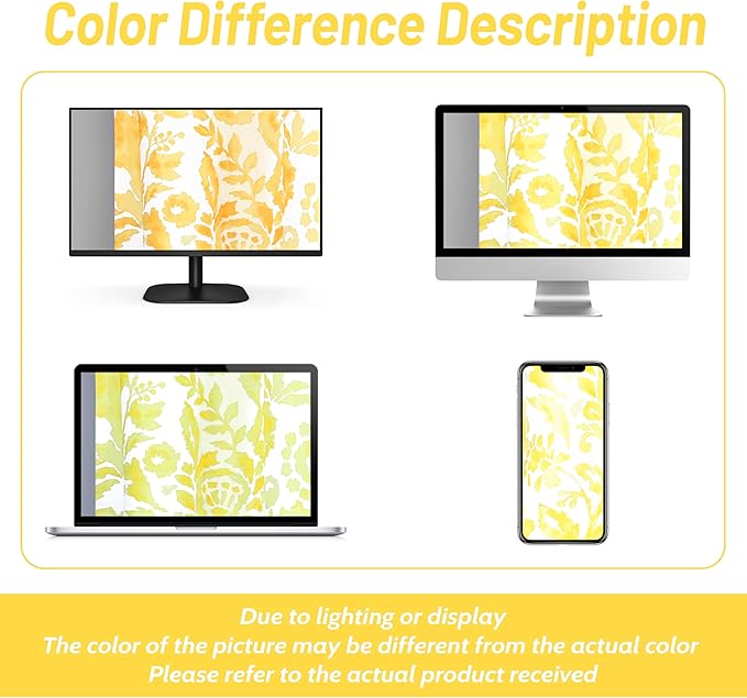 DriftAway Julia Watercolor Blooming Flower Floral Lined Thermal Insulated Window Curtain Valance Rod Pocket 52 Inch by 18 Inch Plus 2 Inch Header Yellow 1 Pack