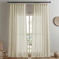 Joydeco Linen Curtains 84 Inch Length 2 Panel Sets,Light Filtering Curtains for Bedroom 100 Inch Wide Living Room Drapes with Back Tabs & Rod Pockets (W100 x L84 Inch, Linen)