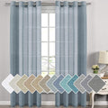 H.VERSAILTEX Linen Curtain Panel Flax Linen Blended Curtain Pair Extra Long 108" Long (2 Panels) with Eyelet Top Highly Durable Natural Linen Blend Soft Semi-Sheer Curtains for Living Room - Denim
