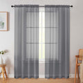 Grey Sheer Curtain for Bedroom Living Room 72 Inches Long 2 Panels Set, Solid Soft Light Filtering Sheer Window Curtains, Modern Rod Pocket Door Curtain, Grey, 42" Wx72 L Inches