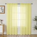 Gwine Sheer Curtains 72 Inch Length - Light Filtering Rod Pocket Window Curtain Panels for Bedroom, Elegant Soft Voile Living Room Sheer Drapes, Each 42Wx72L, 2 Panels, Lemon