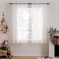MIULEE 2 Panels Solid Color Sheer Window Curtains Elegant Window Voile Panels/Drapes/Treatment for Bedroom Living Room (54X54 Inches Ivory)