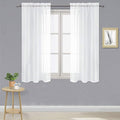 DWCN White Sheer Curtains Semi Transparent Voile Rod Pocket Curtains for Bedroom and Living Room, 42 x 45 inches Long, Set of 2 Panels