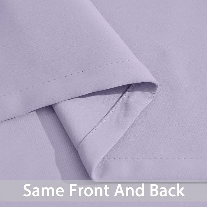 Yakamok Blackout Curtains Room Darkening Thermal Insulated Window Panels,Solid Grommet Top Drapes for Bedroom/Living Room(62Wx63L, Lilac, 2 Panels)