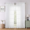 Lecloud White Sheer Curtains 78 Inches Long 2 Pcs, Elegant Window Treatments Light Filtering Living Room Curtains for Bedroom, Rod Pockets Voile Drapes for Dining Room, Each Panel 59" W x 78" L