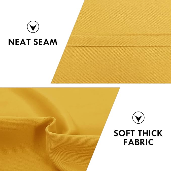 DWCN Blackout Curtains Room Darkening Thermal Insulated Bedroom Curtains Window Curtain Panels, 38 x 63 inches Long, Set of 2 Yellow Rod Pocket Drapes