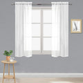 DWCN Sheer Curtains Semi Transparent Voile Rod Pocket Curtains for Bedroom and Living Room, White, 28 x 54 inches Long, Set of 2 Panels