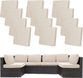 12Pcs Stretch Patio Cushion Covers,Outdoor Couch Cushion Covers Replacement,Outdoor Sofa Covers Patio Slipcovers Couch Cover,Washable Furniture Cover (Beige,Cover Only)