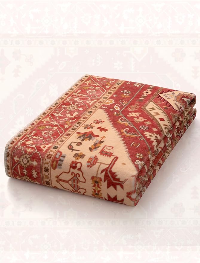 SERISSA Boho Washable Runner Rug, 2x5 Rug Runner Non-Slip Vintage Red Hallway Kitchen Runner Rug Ultra Soft Print Distressed Floor Carpet Runner for Bedroom Bathroom Laundry Living Room