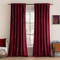 MIULEE Velvet Curtains 90 inches 2 Panels Luxury Blackout Curtains for Bedroom Living Room Thermal Insulated Super Soft Christmas Window Drapes Rod Pocket & Back Tab, Burgundy Red, W 52 x L 90 inch