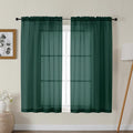Gwine Hunter Green Sheer Curtains for Bedroom 54 inches Long 2 Panels, Light Filtering Voile Rod Pocket Curtains, Airy Transparent Sheer Drapes for Living Room, Each 42" Wx54 L