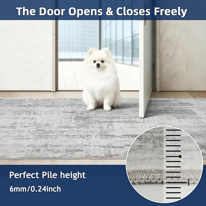 Washable Runner Rugs 3x10 Abstract Kitchen Runner Rug Non Slip Backing, Ultra-Thin Carpet Runners for Hallway 10 ft,Long Rug Runner for Entryway Living Room Bedroom Laundry Room