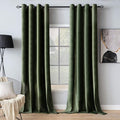 MIULEE Velvet Curtains Olive Green Elegant Grommet Curtains Thermal Insulated Soundproof Room Darkening Drapes for Classical Living Room Bedroom Decor 52 x 72 Inch Set of 2