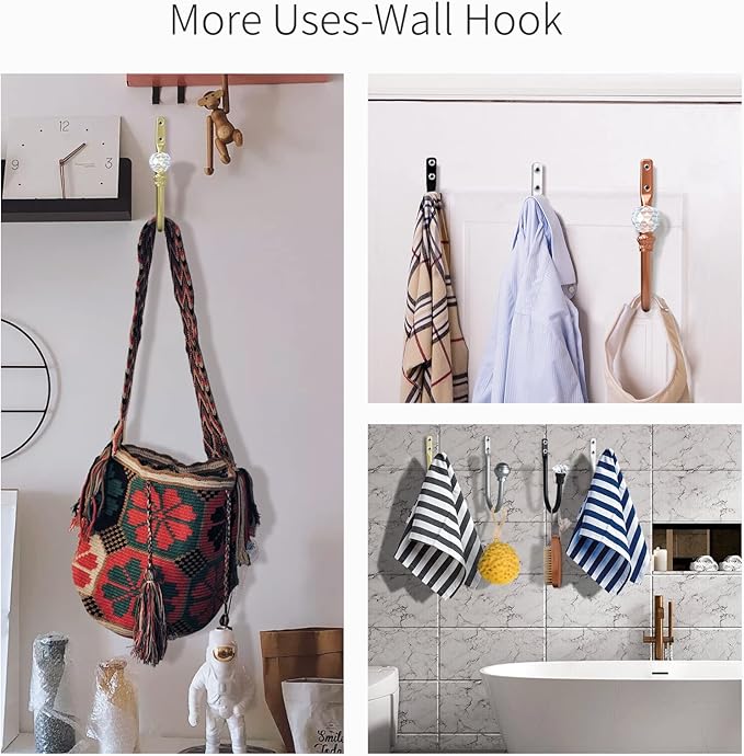 Hion Curtain Holdbacks Gold 2pcs, Curtain Tiebacks Wall Mounted Curtain Hooks Holders for Drapes