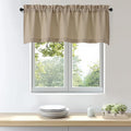 OWENIE Bob 1 PCS Camel Valances for Windows, Faux Linen Textured Kitchen Window Curtains Valance for Bedroom Living Room, Modern Soft Airy Solid Rod Pocket Bathroom Cafe Curtain, 60Wx20L Inch