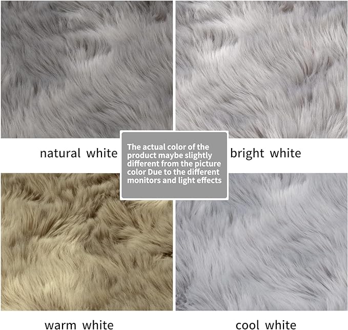 Ciicool Grey Fluffy Round Fur Area Rug for Bedroom, Circle Faux Fur Rugs for Kids Room, Cute Fuzzy Nursery Carpet, Shaggy Circular Rugs Floor Carpets for Teens Girls Rooms Home Decor, 4 x 4 Feet