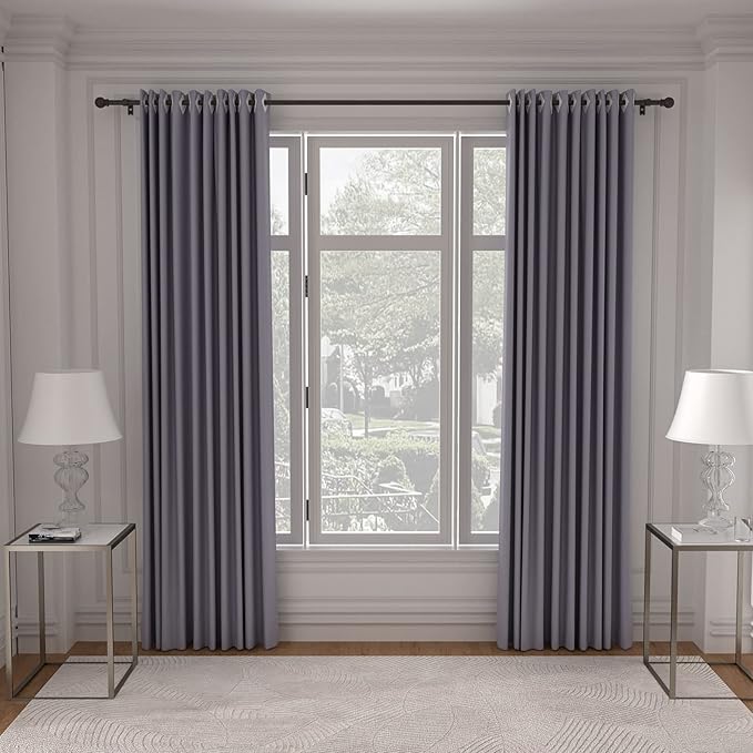 SMODBRODRE Curtain Rods for Window 48 to 84-93, Brown 5/8 inch Splicing Single Window Curtain Rod Set with Brackets