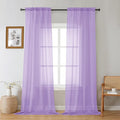 Gwine Lilac Sheer Curtains 96 Inches Long 2 Panels, Elegant Window Treatments Voile Curtains for Living Room, Light Filtering Rod Pocket Sheer Drapes, Each 42" Wx96