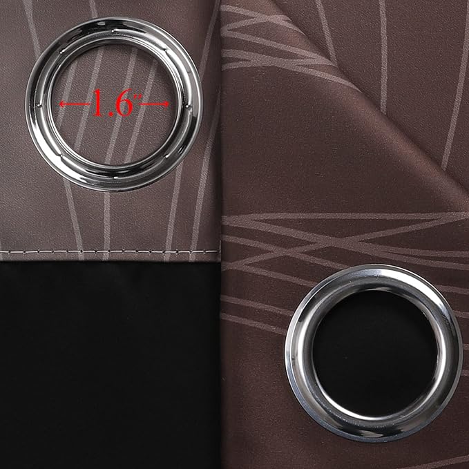 Estelar Textiler Teal and Brown Ombre Blackout Curtains 72 Inches Length for Bedroom, Thermal Insulated Full Light Blocking Grommet Gradient Blackout Drapes for Living Room, 52Wx72L, 2 Panels