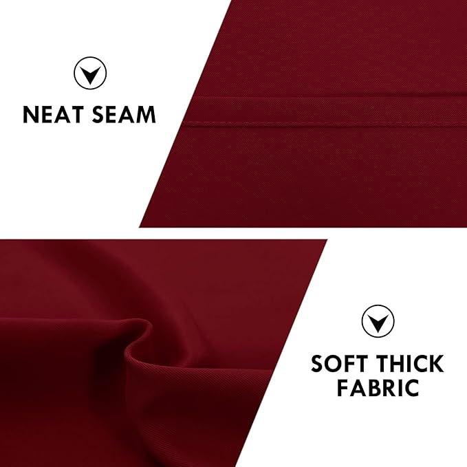 DWCN Blackout Curtains for Bedroom – Rod Pocket Thermal Insulated Noise Reducing Noise Reducing Drapes for Living Room, W 60 x L 63 Inch, 2 Panels, Burgundy