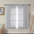 Gwine Light Grey Sheer Curtains for Bedroom 54 inches Long 2 Panels, Light Filtering Voile Rod Pocket Curtains, Airy Transparent Sheer Drapes for Living Room, Each 42" Wx54 L