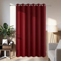 Joydeco Blackout Patio Sliding Door Curtains 90 Inches Long, Grommet Privacy Room Divider Curtains, Extra Wide Thermal Blackout Drapes for Bedroom Living Room (Burgundy Red, 80Wx90L, 1 Panel)