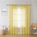 Lecloud Yellow Sheer Curtains 78 Inches Long 2 Panels, Gauzy Light Filtering Breathable Curtain, Solid Voile Home Decor Drapes with Dual Rod Pocket for Dining Room Bedroom, Each 42" W x 78" L