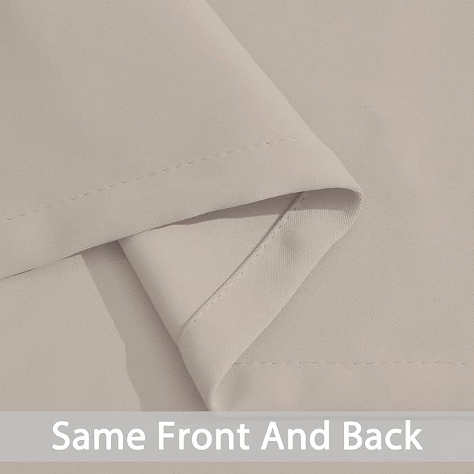 Yakamok Blackout Curtains Room Darkening Thermal Insulated Window Panels,Solid Grommet Top Drapes for Bedroom/Living Room(62Wx96L, Natural, 2 Panels)