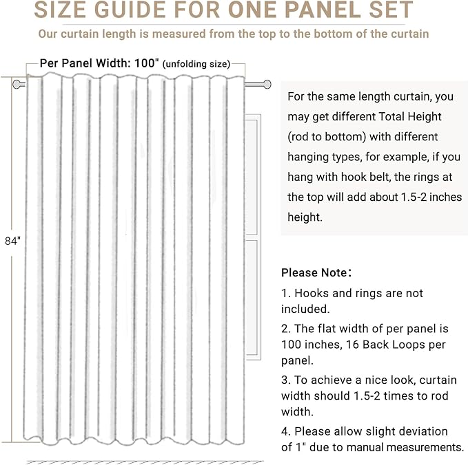 100% Blackout Shield Linen Blackout Curtains for Bedroom 90 Inches Long, Back Tab/Rod Pocket Living Room Drapes, Thermal Insulated Blackout Curtains 1 Panel Set, 100" W x 90" L, Sage