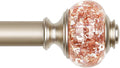 Curtain Rods 32 to 58 Inches (2.6-4.8ft), USFOOK 7/8 InchTelescoping Splicing Drapery Rods for Windows 20 to 54 Inch, Decorative Curtain Rod for Home Decor with Rose Gold Translucent Finials