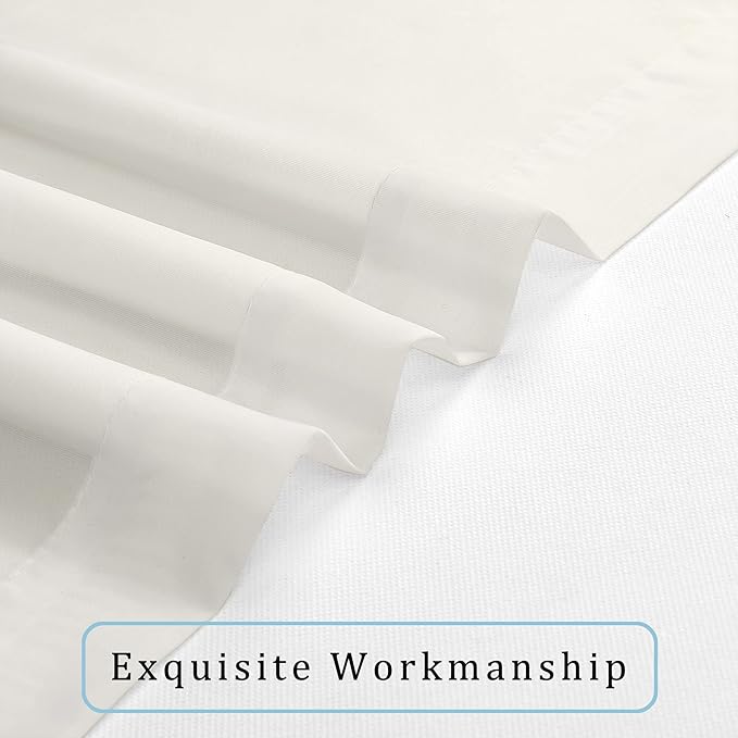 OWENIE Extra Long Sheer Curtains 120 Inches Long, Sheer Curtain, Voile Rod Pocket Panels for Bedroom and Living Room (42 x 120 inches Long, Set of 2, Ivory)
