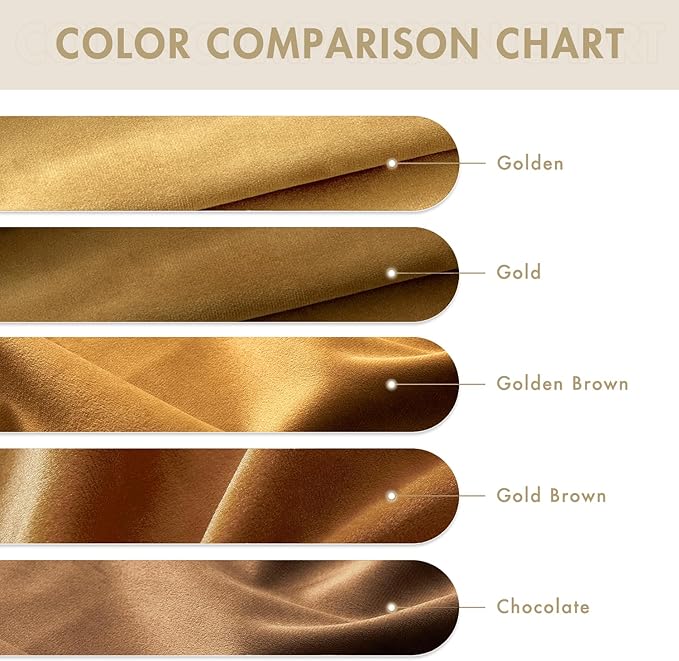 MIULEE Velvet Curtains Golden Elegant Grommet Thermal Insulated Soundproof Room Darkening Curtains/Drapes for Classical Living Room Bedroom Decor 52 x 90 Inch Set of 2
