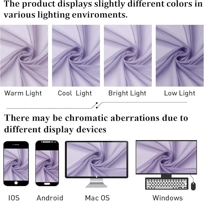 Lecloud Light Purple Sheer Curtains 84 Inches Long 2 Panels, Double Rod Pocket Window Dining Room/Living Room Lavender Curtain, Light Filtering Solid Voile Girls Bedroom Drapes, 40X84 Inch