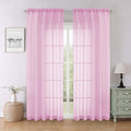 Lecloud Light Pink Sheer Curtains for Bedroom 84 Inches Long 2 Pcs, Modern Farmhouse Decor Rod Pockets Light Filtering Curtains for Living Room, Dining Room Drapes, Each Panel 59" W x 84" L