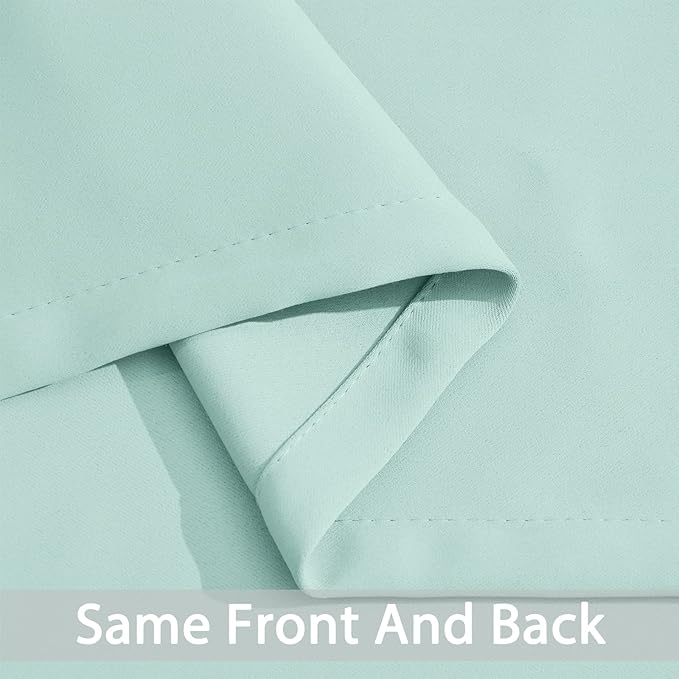 Yakamok Blackout Curtains Room Darkening Thermal Insulated Window Panels,Solid Grommet Top Drapes for Bedroom/Living Room(62Wx96L, Aqua, 2 Panels)