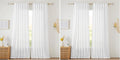 RYB HOME White Curtains Sheer - Linen Texture Sheer Window Covering, Light & Airy Translucent Panels for Bedroom Living Room Patio Glass Door, 52 inch Width x 95 inch Length, Set of 2 (Pack of 2)