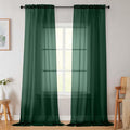 Hunter Green Sheer Curtains for Bedroom Living Room 96 Inches Long 2 Panels, Modern Airy Soft Lightweight Rod Pocket Light Filtering Sheer Curtains Drapes, Hunter Green, Each 42"Wx96"L Inch