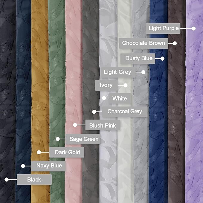 Lecloud Leia Black Sheer Curtains for Bedroom Decor 45 Inch Length 2 Pcs, Jacquard Leaf Textured Dual Rod Pocket Living Room Curtains, Light Filtering Farmhouse Drapes, Each Panel 28" W x 45" L