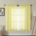 Gwine Sheer Curtains for Bedroom 54 inches Long - Light Filtering Voile Window Curtain Panels, Airy Transparent Rod Pocket Sheer Drapes for Living Room, Each 42Wx54L, 2 Panels, Lemon