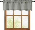 OWENIE Dark Grey Valances for Windows 1 Pcs, Light Filtering Textured Farmhouse Short Small Valance Curtains for Bathroom Basement Living Room Bedroom, Rod Pocket Half Curtains Over Sink, 52" Wx14 L