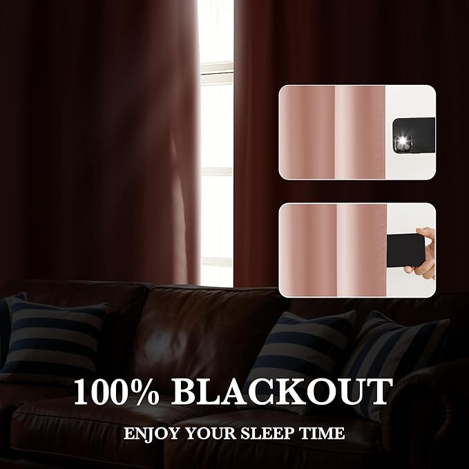 RYB HOME 100% Blackout Short Curtains for Small Window, Thermal Insulated Total Room Darkening Noise Reducing Curtains for Basement Bathroom RV Cars, 29 inches Wide by 24 inches Long, Peach Pink